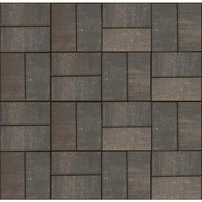 Брусчатка 342 механический завод Прямоугольник ColorMix 200х100х60 мм Арабика